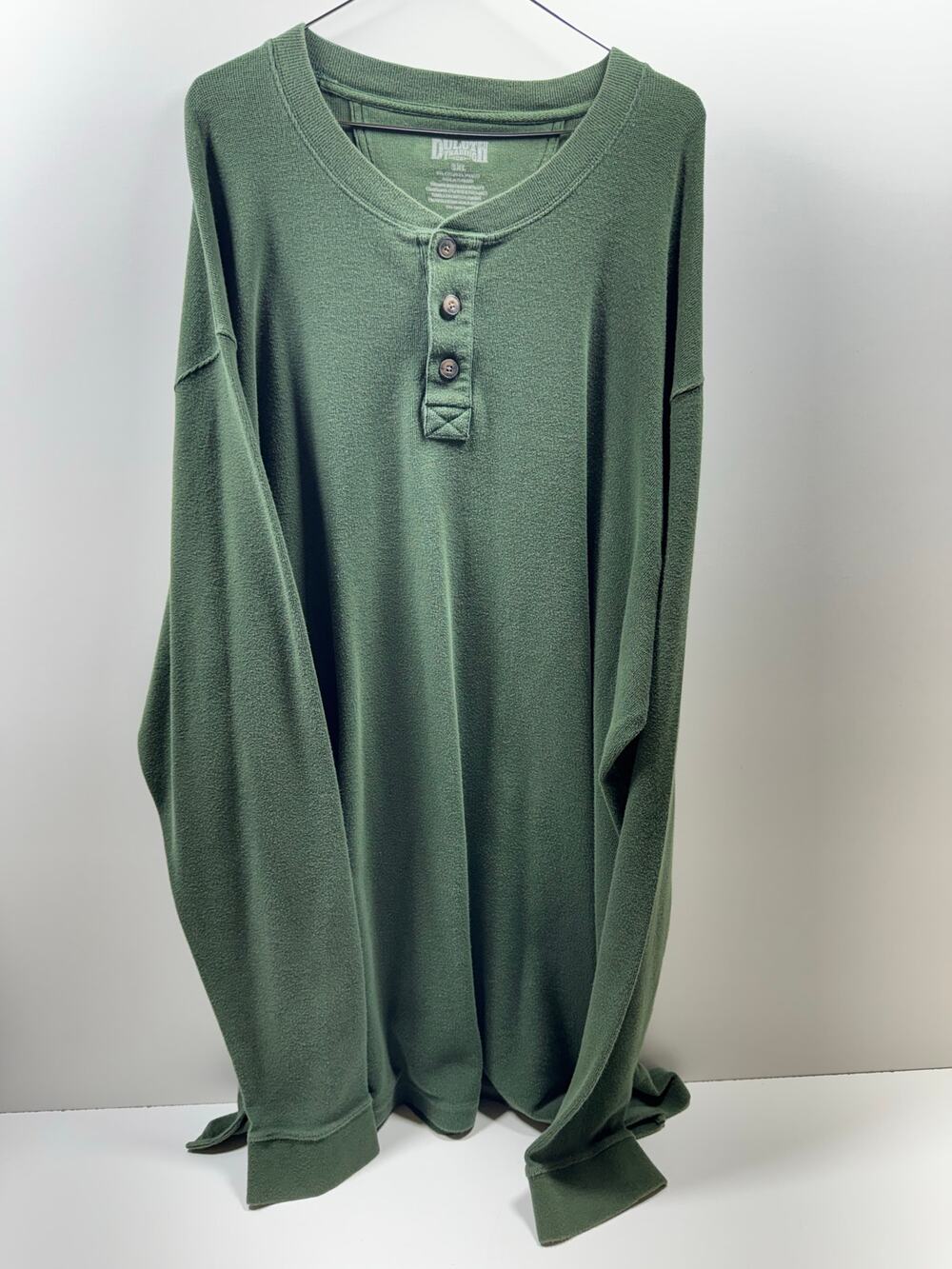 Duluth Trading Men’s Thermal Henley Long Sleeve Shirt Sz 3Xl Green Gorpcore